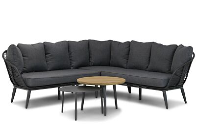 Coco Leonardo/Montana 70 cm/Pacific 60 cm hoek loungeset off black 5-delig