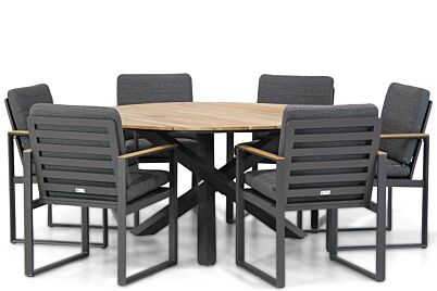 Santika Soray/Fabriano 150 cm rond dining tuinset 7-delig