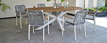 Aluminium teak tuinset wit Kategoriebild