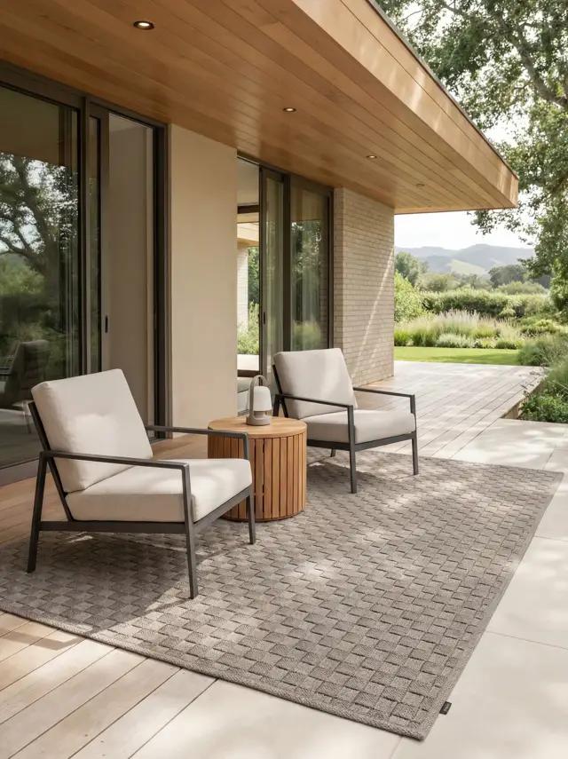 Buitenkleed op een modern terras