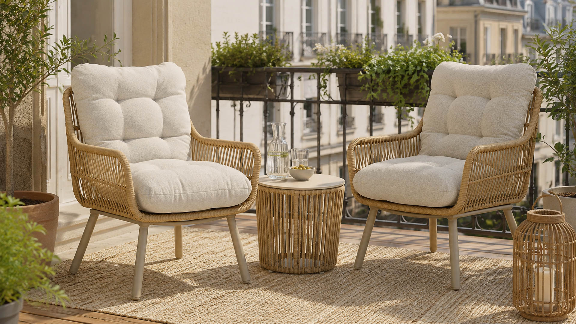 Balkonset met tafel en stoelen